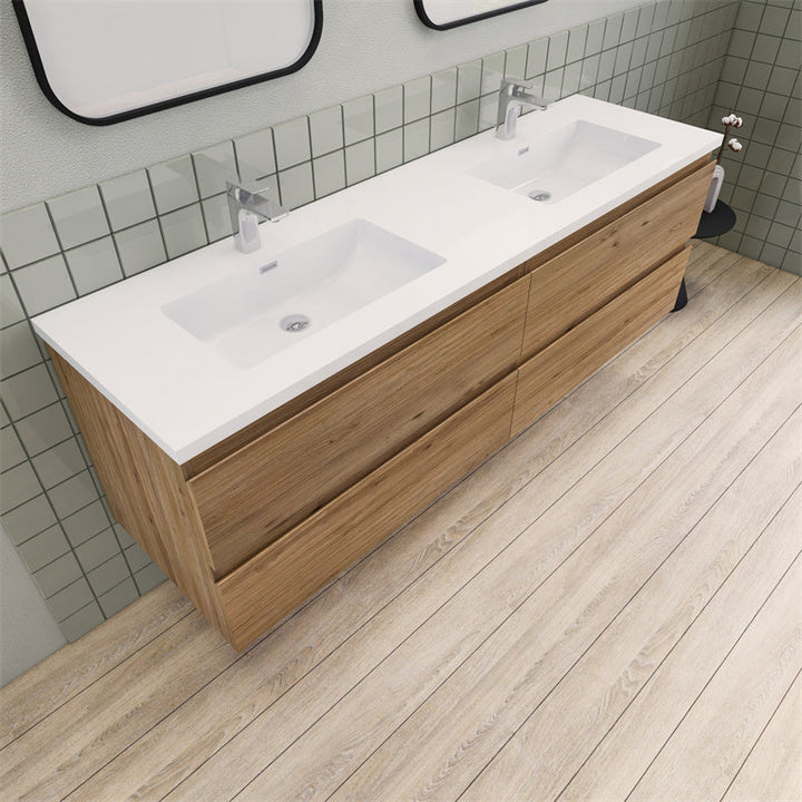 Magpie Floating Vanity in Natural Oak (24-84 inches)