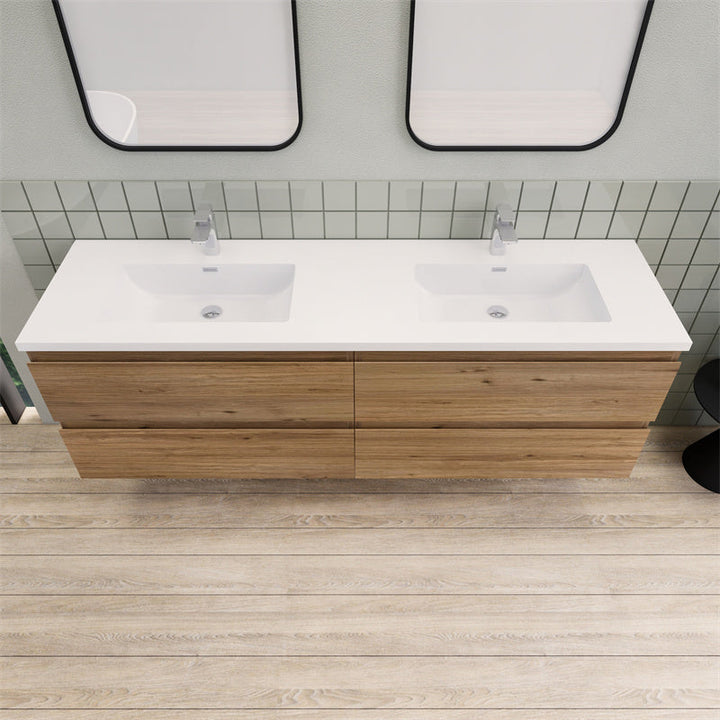 Magpie Floating Vanity in Natural Oak (24-84 inches)