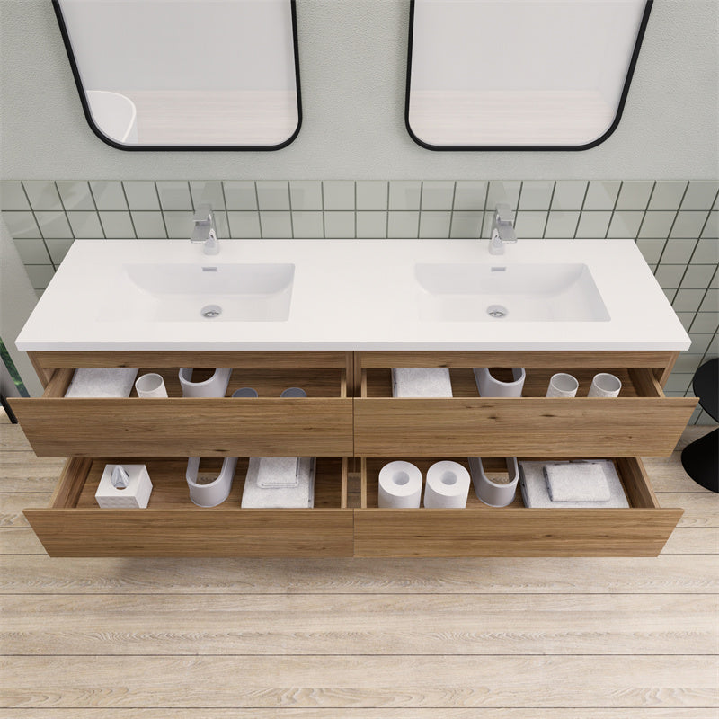 Magpie Floating Vanity in Natural Oak (24-84 inches)