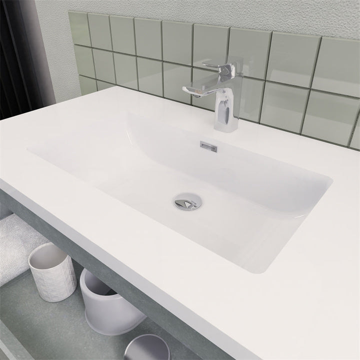 72" Double Sink Magpie Floating Vanity in Cement Gray