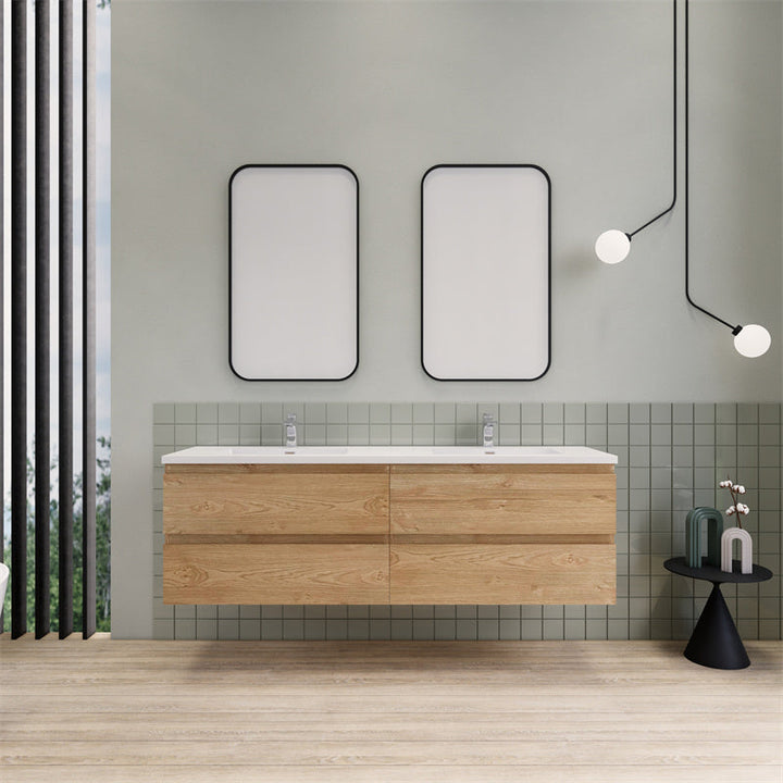 Magpie Floating Vanity in New England Oak (24-84 inches)