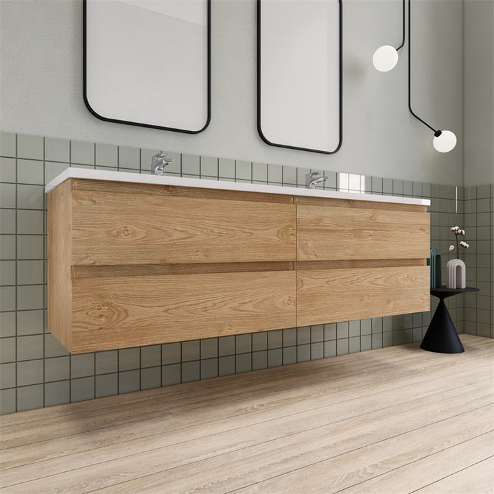 Magpie Floating Vanity in New England Oak (24-84 inches)