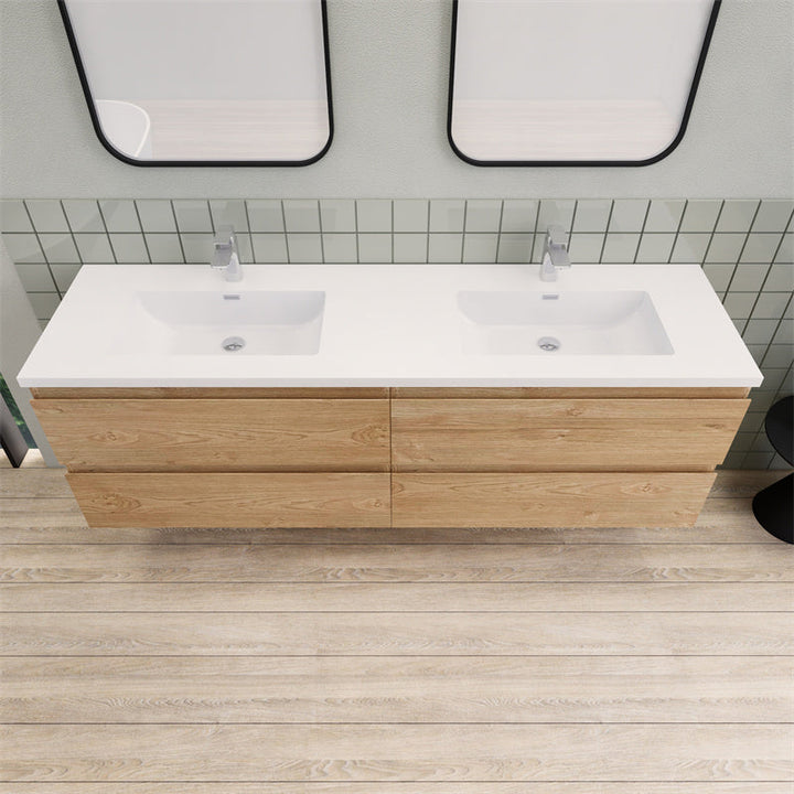 Magpie Floating Vanity in New England Oak (24-84 inches)