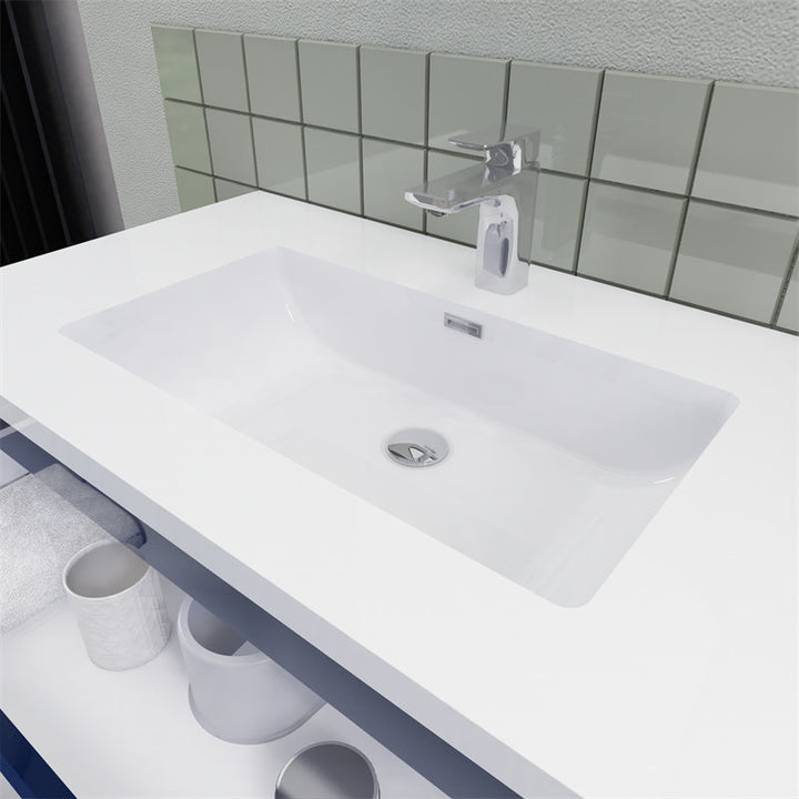 Magpie Floating Vanity in High Gloss Blue (24-84 inches)