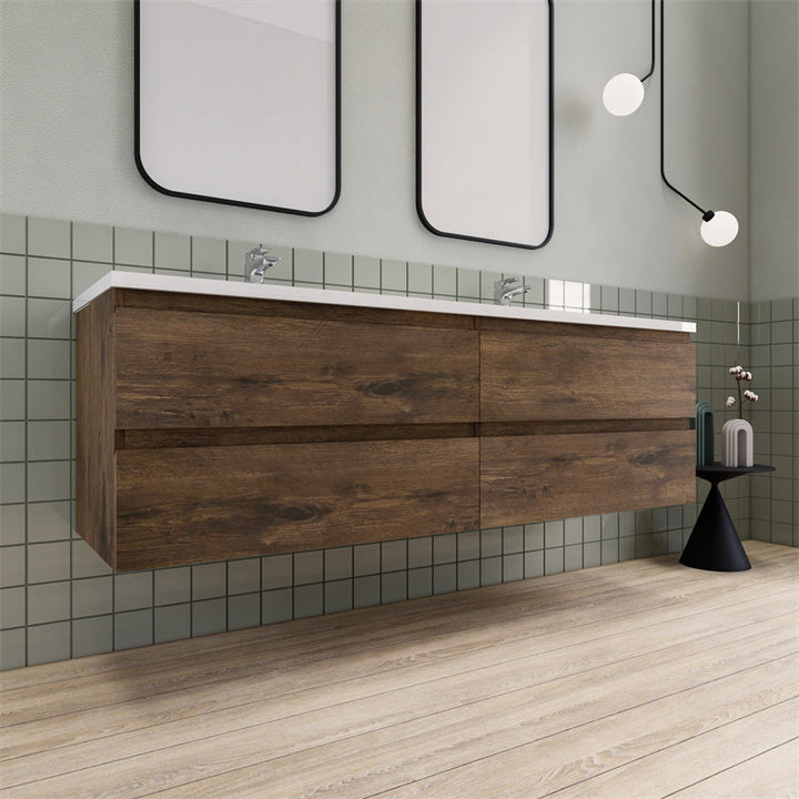 Magpie Floating Vanity in Rose Wood (24-84 inches)