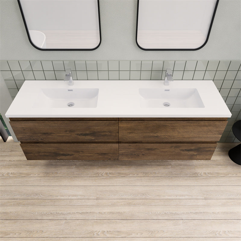 Magpie Floating Vanity in Rose Wood (24-84 inches)