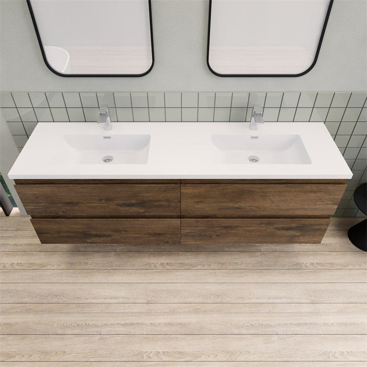 Magpie Floating Vanity in Rose Wood (24-84 inches)