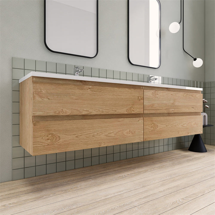 Magpie Floating Vanity in New England Oak (24-84 inches)