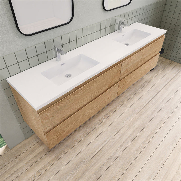 Magpie Floating Vanity in New England Oak (24-84 inches)