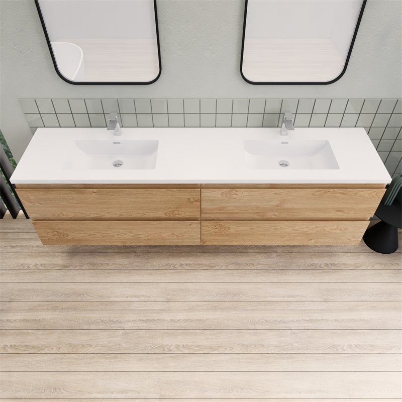 Magpie Floating Vanity in New England Oak (24-84 inches)