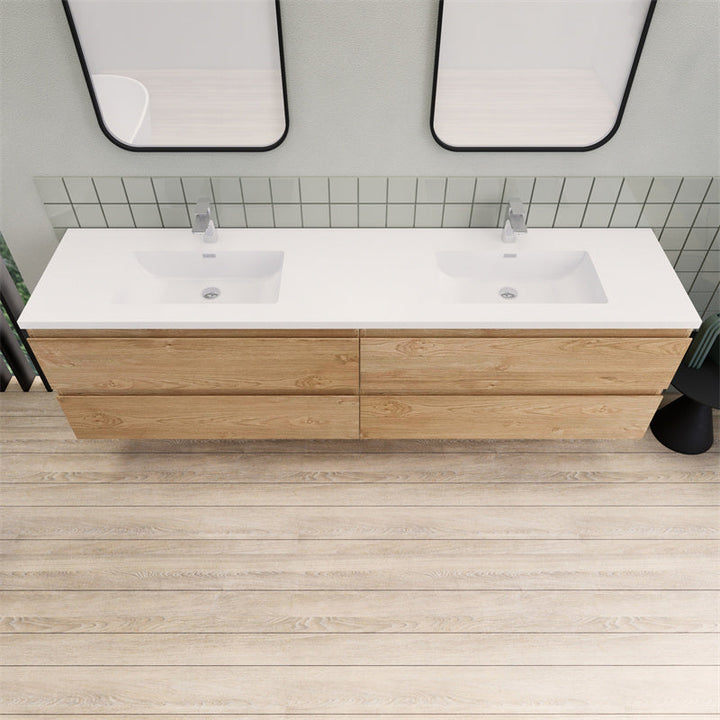 Magpie Floating Vanity in New England Oak (24-84 inches)