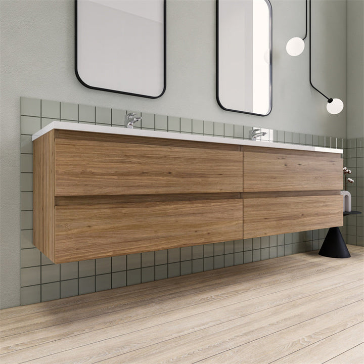 Magpie Floating Vanity in Natural Oak (24-84 inches)