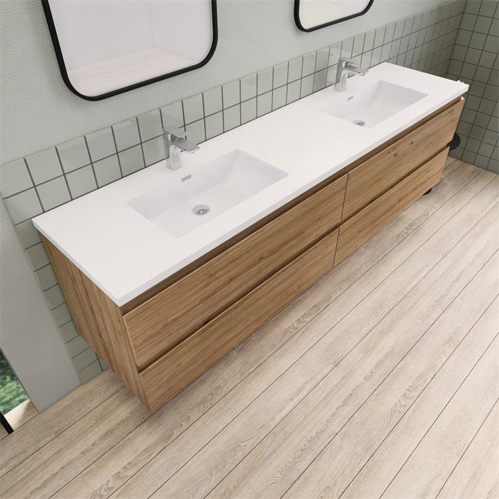Magpie Floating Vanity in Natural Oak (24-84 inches)