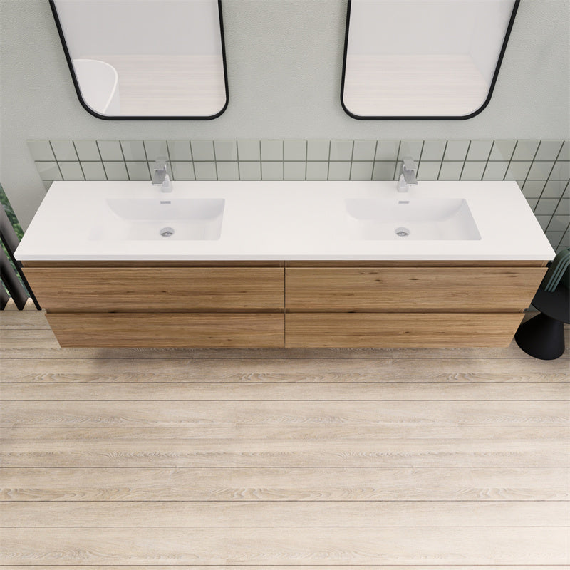Magpie Floating Vanity in Natural Oak (24-84 inches)
