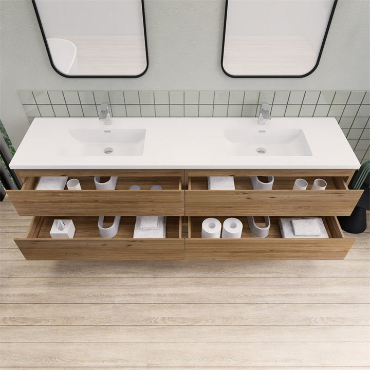 Magpie Floating Vanity in Natural Oak (24-84 inches)