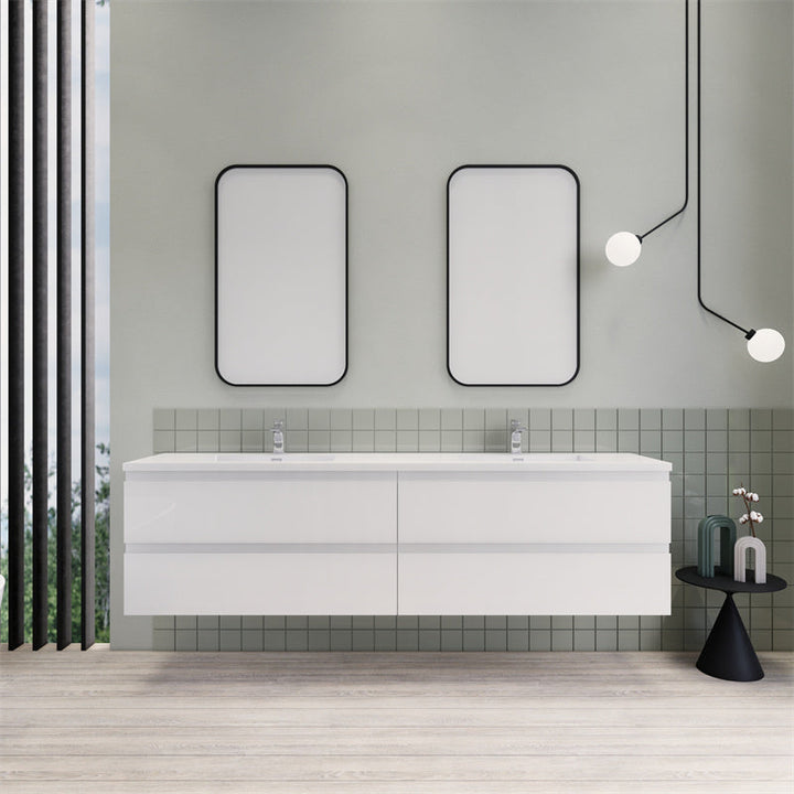 Magpie Floating Vanity in High Gloss White (24-84 inches)
