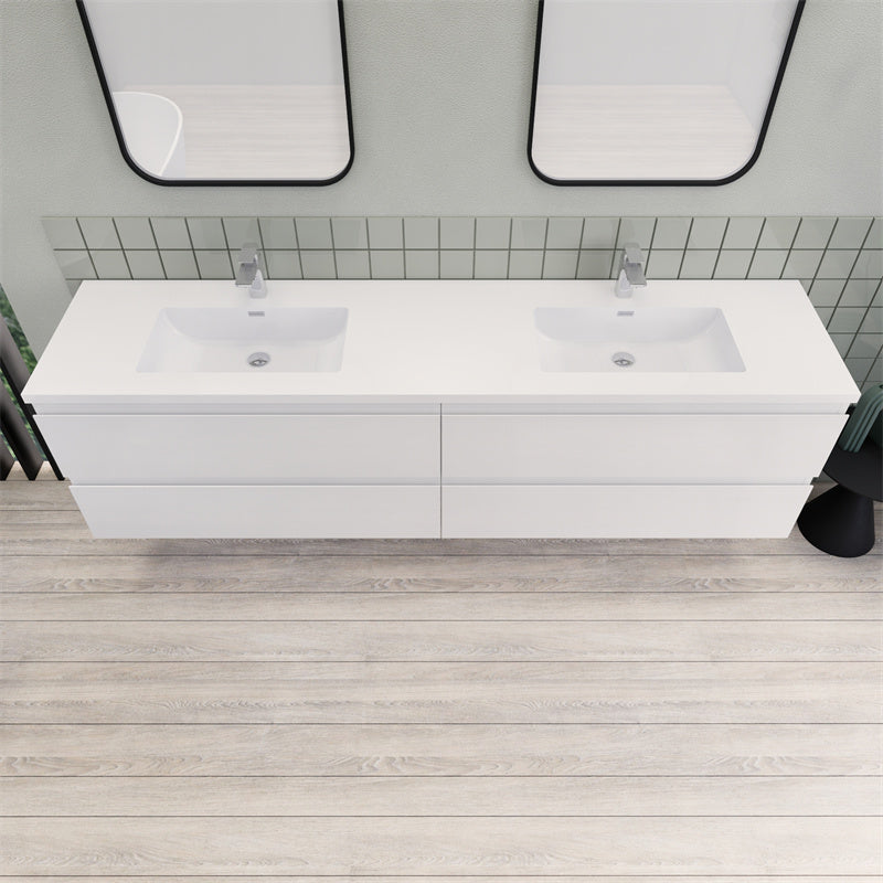 Magpie Floating Vanity in High Gloss White (24-84 inches)