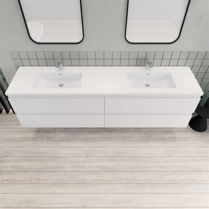 Magpie Floating Vanity in High Gloss White (24-84 inches)