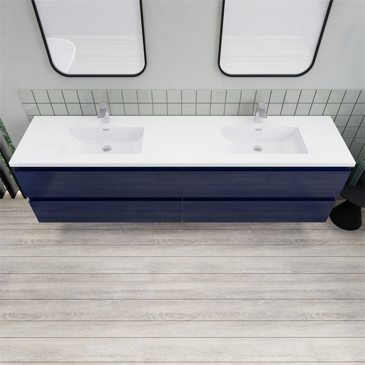 Magpie Floating Vanity in High Gloss Blue (24-84 inches)