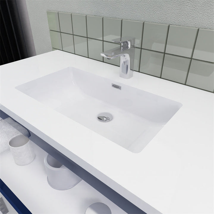 Magpie Floating Vanity in High Gloss Blue (24-84 inches)