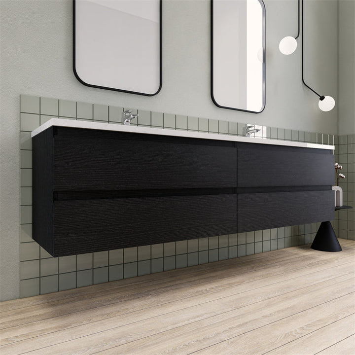 Magpie Floating Vanity in Rich Black Oak (24-84 inches)
