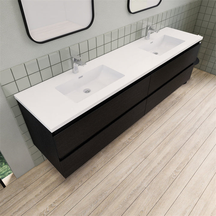 Magpie Floating Vanity in Rich Black Oak (24-84 inches)