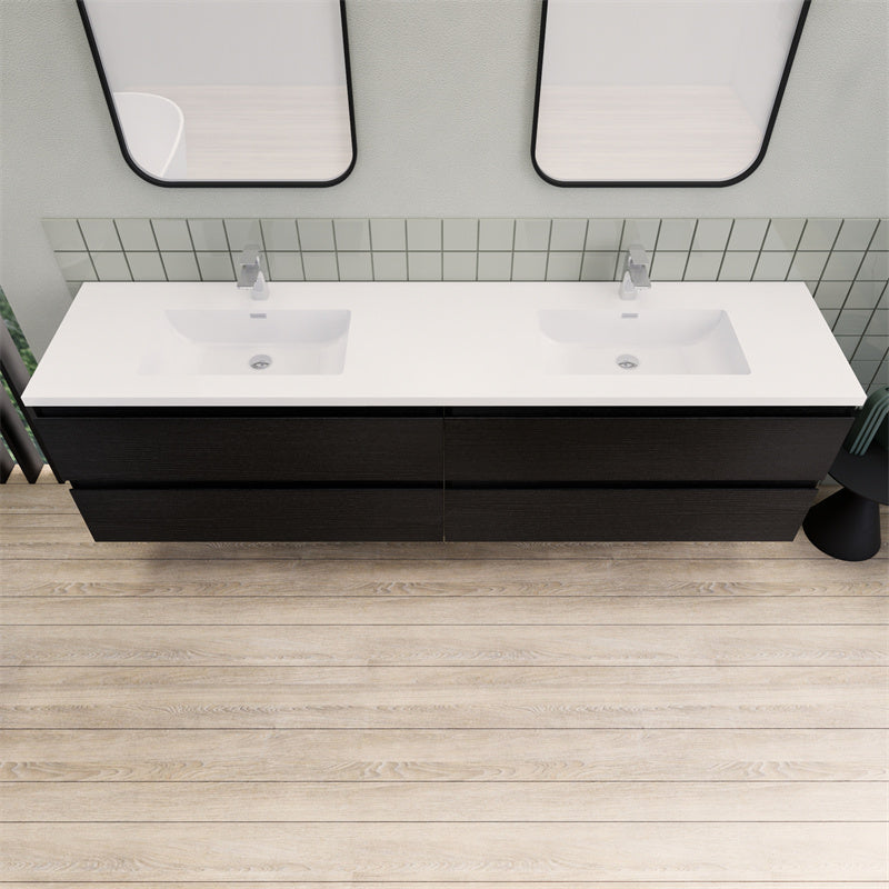 Magpie Floating Vanity in Rich Black Oak (24-84 inches)
