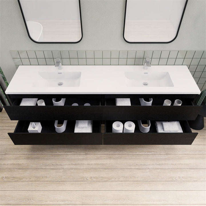 Magpie Floating Vanity in Rich Black Oak (24-84 inches)