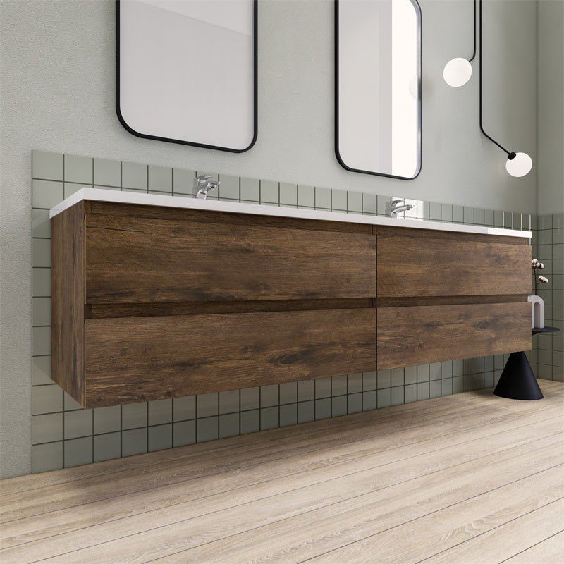 Magpie Floating Vanity in Rose Wood (24-84 inches)
