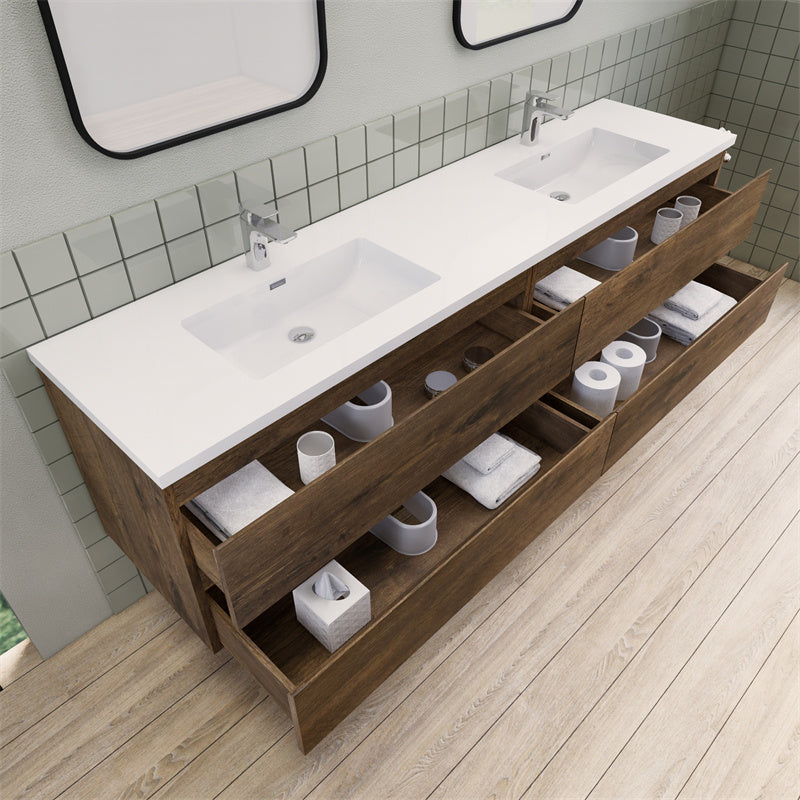 Magpie Floating Vanity in Rose Wood (24-84 inches)