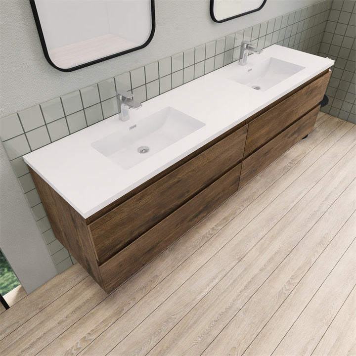Magpie Floating Vanity in Rose Wood (24-84 inches)