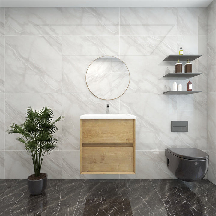 Pacifica Floating Vanity in White Oak (24-84 inches)