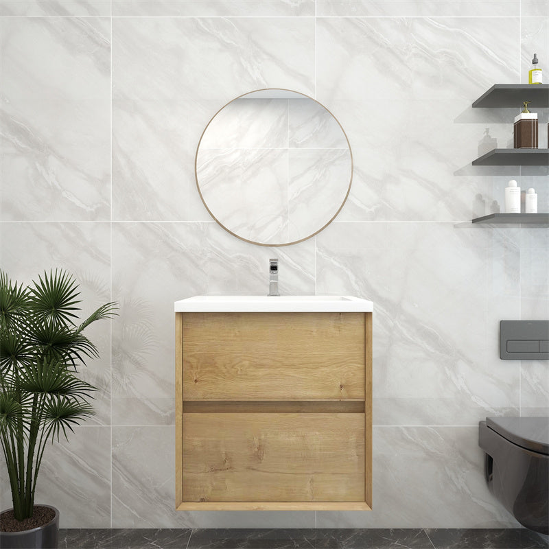 Pacifica Floating Vanity in White Oak (24-84 inches)