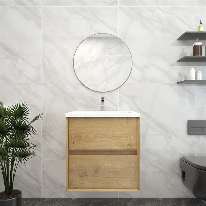 Pacifica Floating Vanity in White Oak (24-84 inches)
