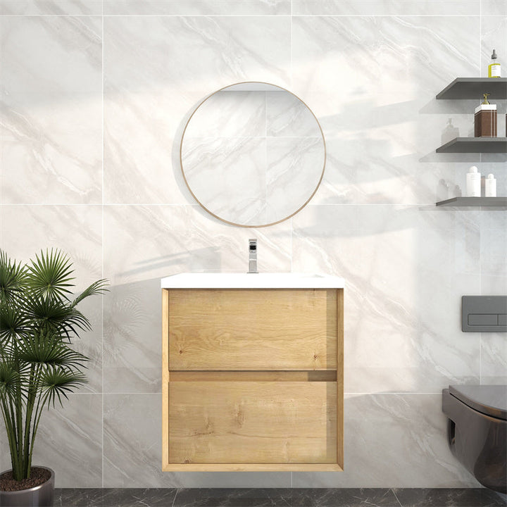 Pacifica Floating Vanity in White Oak (24-84 inches)
