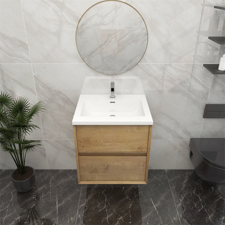 Pacifica Floating Vanity in White Oak (24-84 inches)