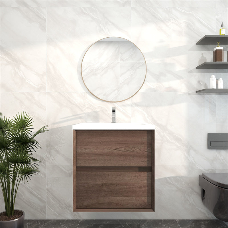 Pacifica Floating Vanity in Red Oak (24-84 inches)
