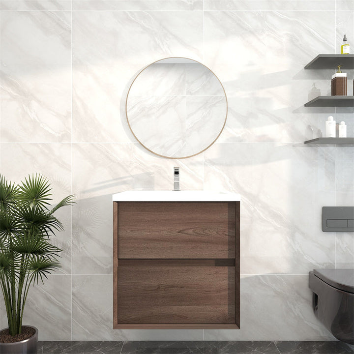Pacifica Floating Vanity in Red Oak (24-84 inches)