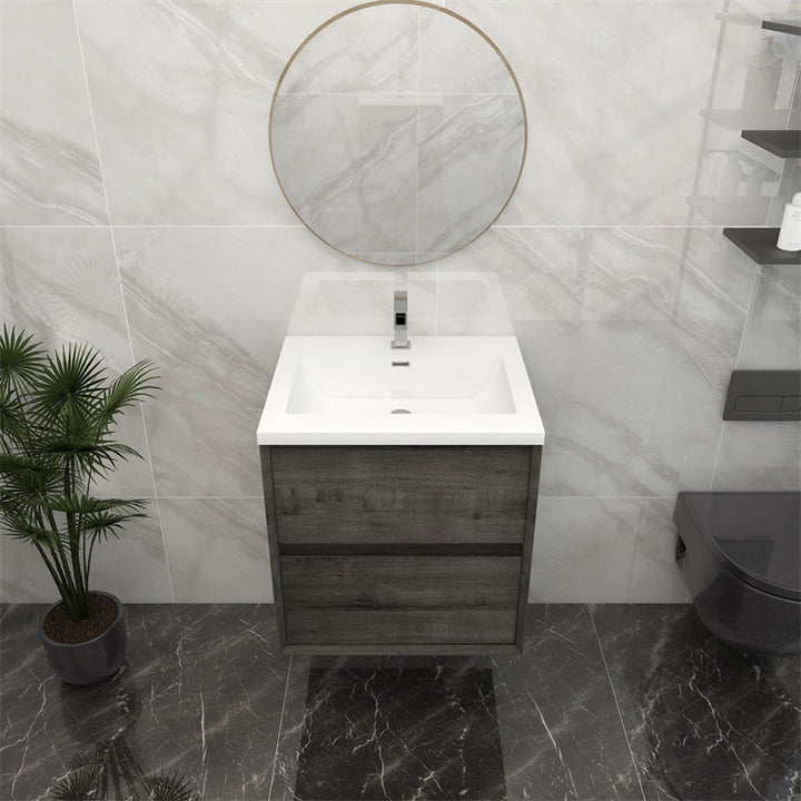Pacifica Floating Vanity in Smoke Oak (24-84 inches)