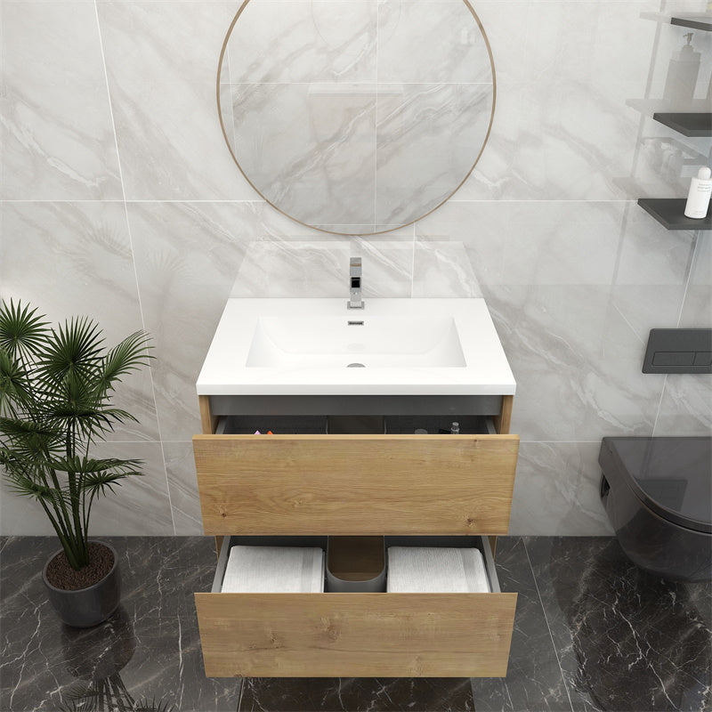 Pacifica Floating Vanity in White Oak (24-84 inches)