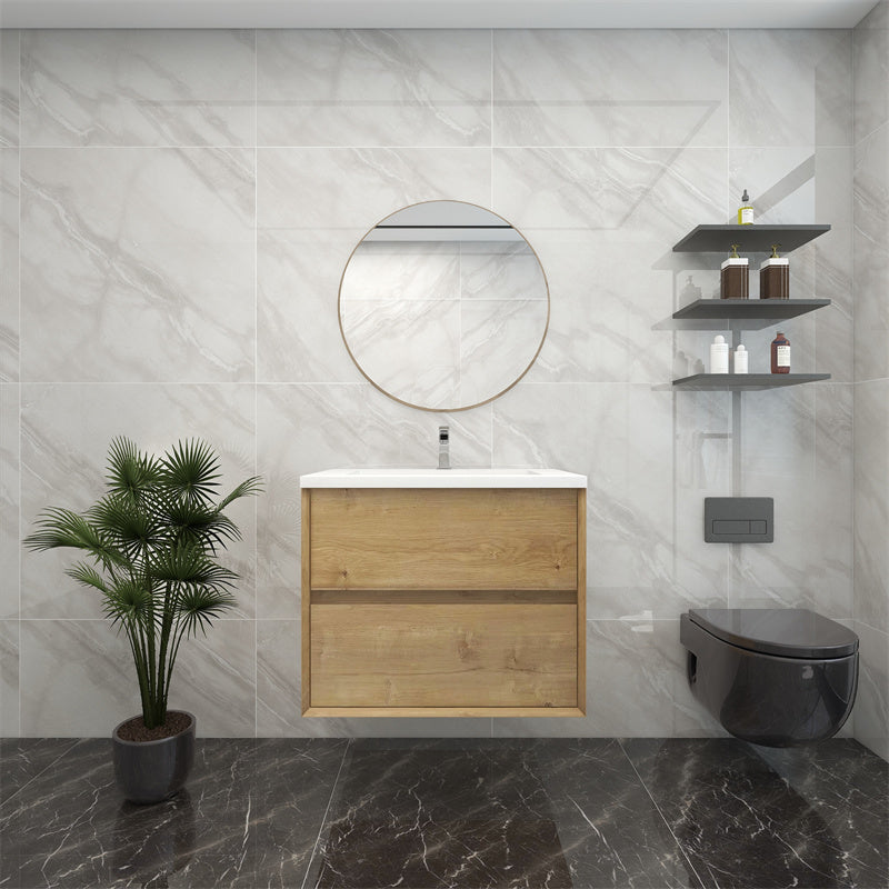 Pacifica Floating Vanity in White Oak (24-84 inches)