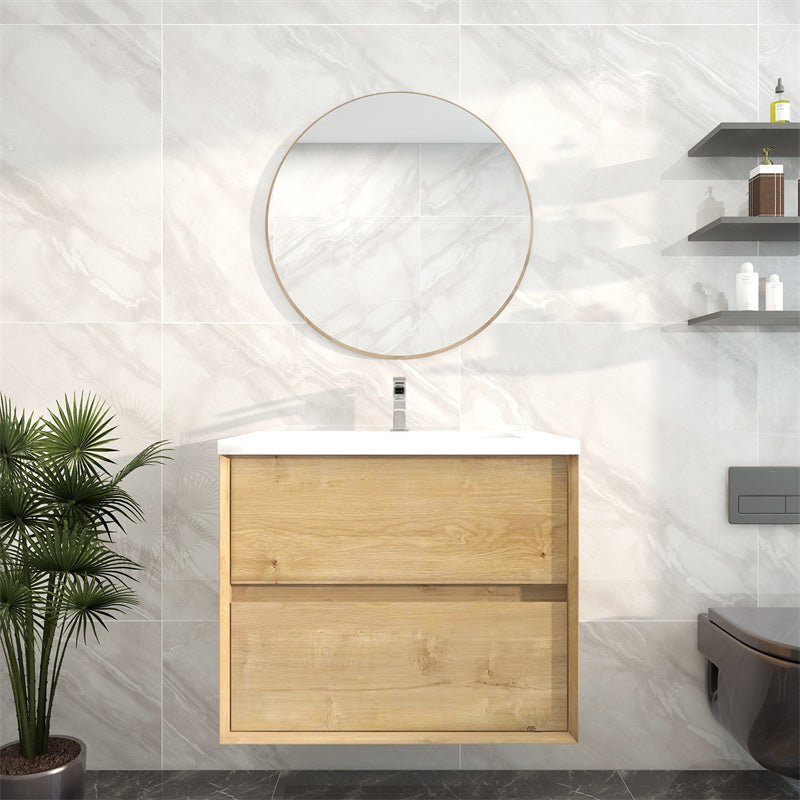 Pacifica Floating Vanity in White Oak (24-84 inches)