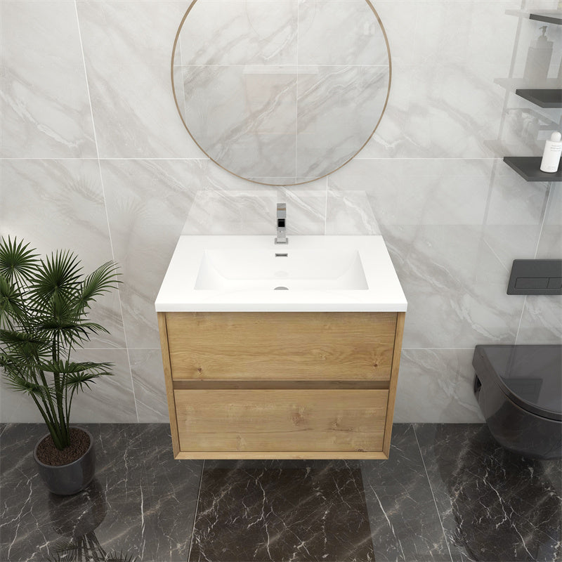 Pacifica Floating Vanity in White Oak (24-84 inches)