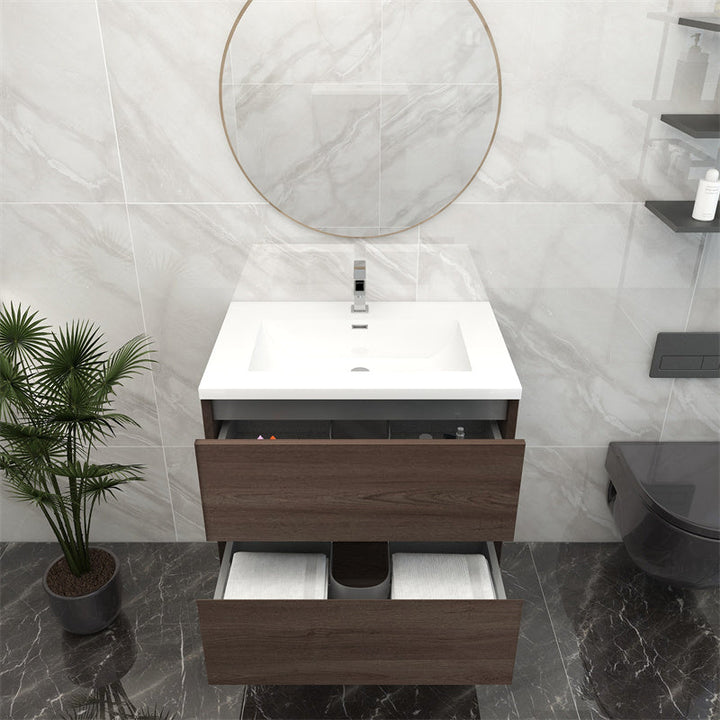 Pacifica Floating Vanity in Red Oak (24-84 inches)