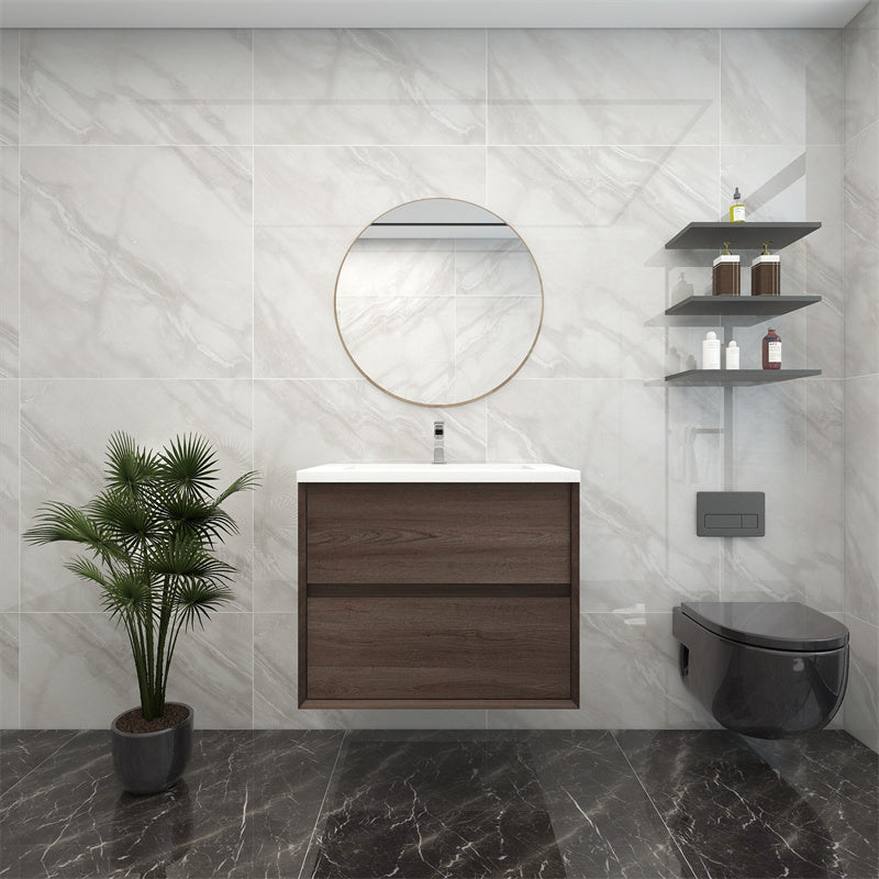 Pacifica Floating Vanity in Red Oak (24-84 inches)
