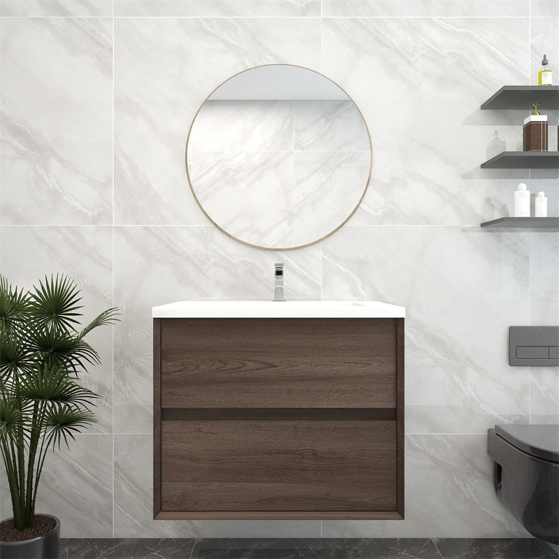 Pacifica Floating Vanity in Red Oak (24-84 inches)