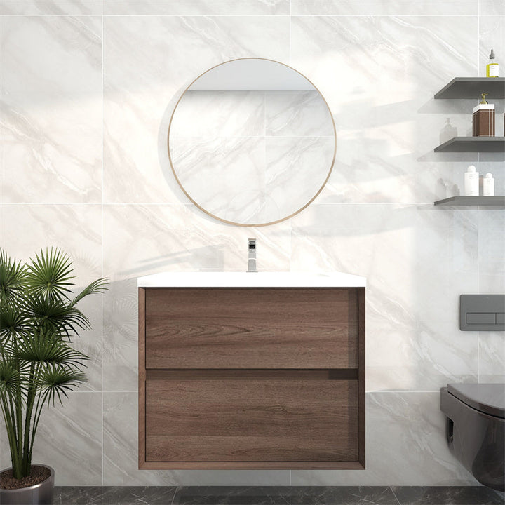 Pacifica Floating Vanity in Red Oak (24-84 inches)