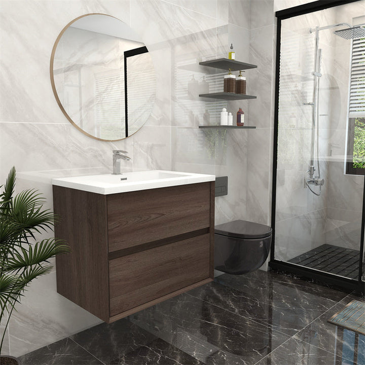 Pacifica Floating Vanity in Red Oak (24-84 inches)