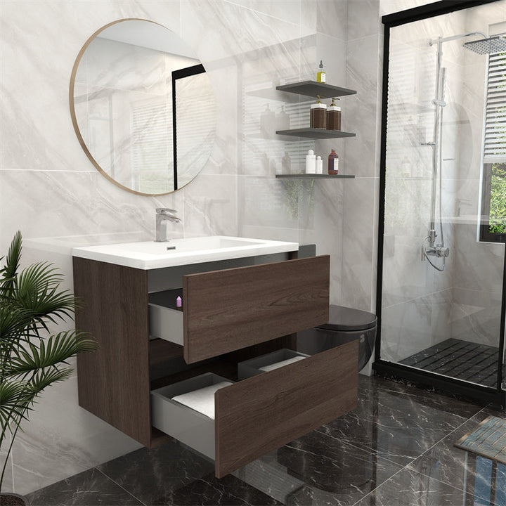 Pacifica Floating Vanity in Red Oak (24-84 inches)