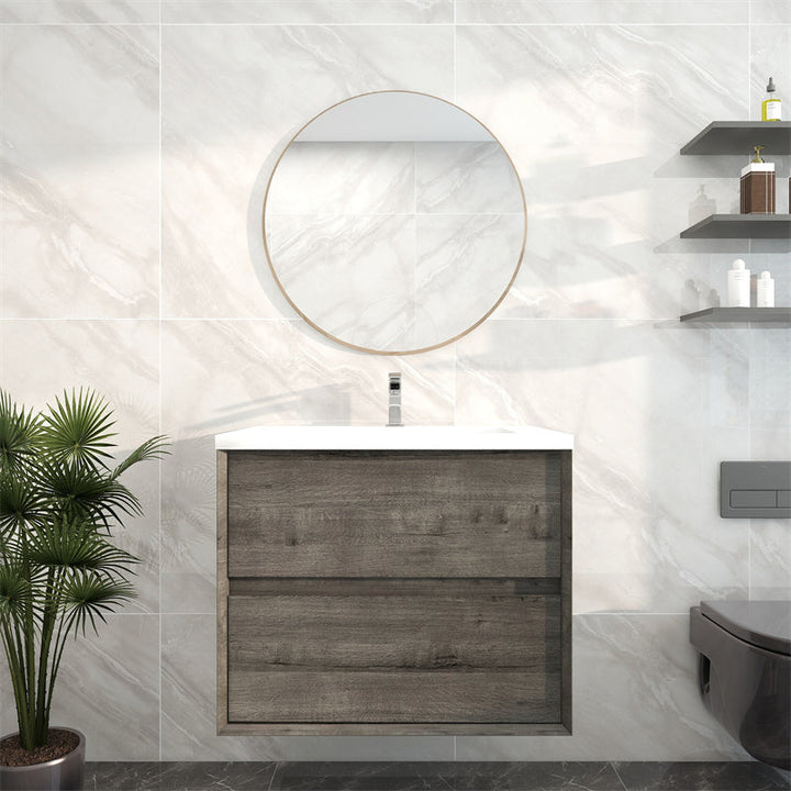Pacifica Floating Vanity in Smoke Oak (24-84 inches)